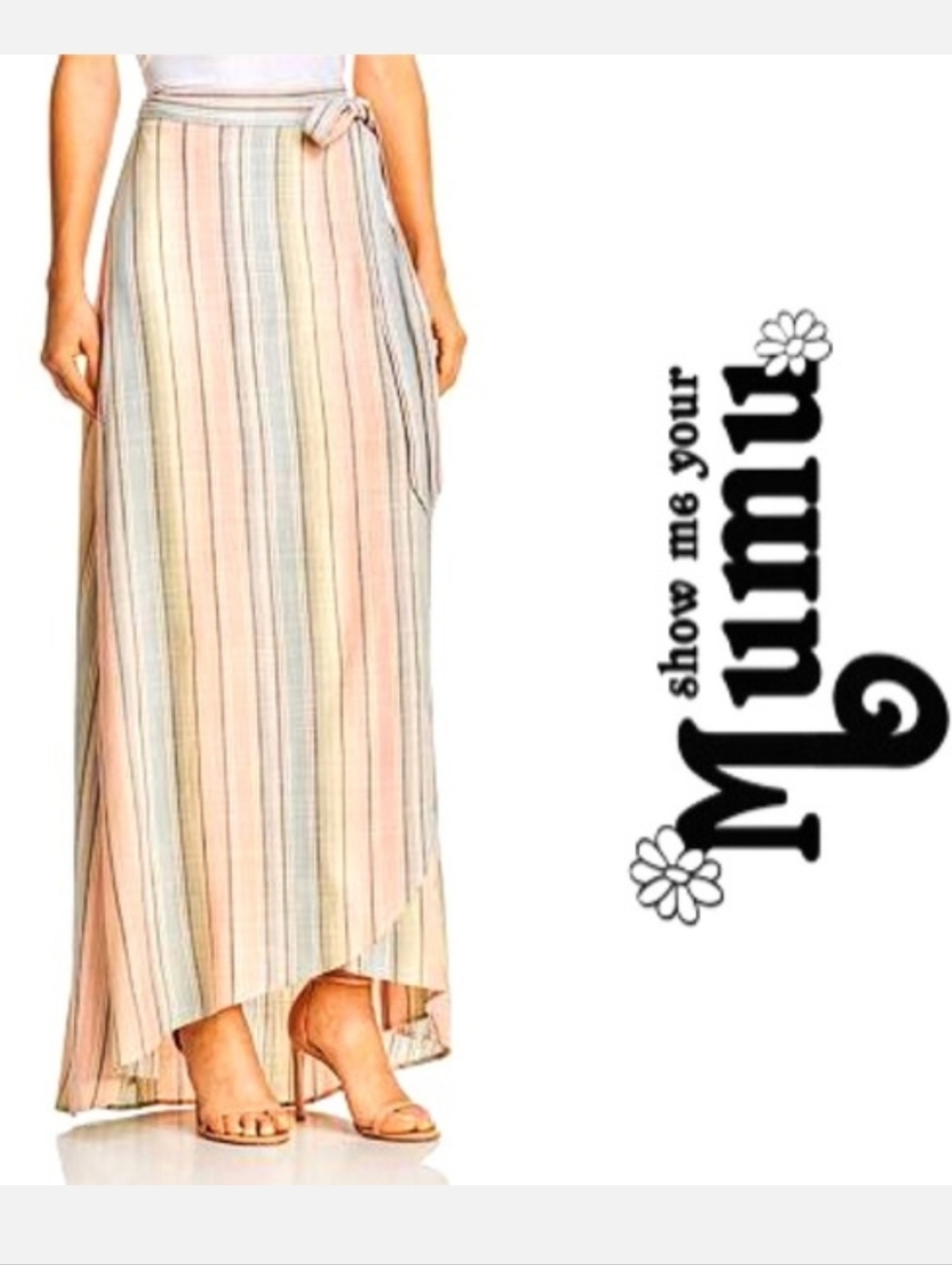 Show Me Your MuMu Pastel Striped Wrap Maxi Skirt